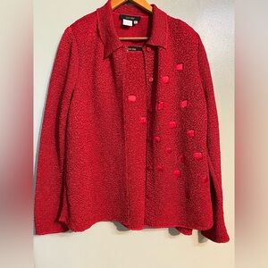 Bala Bala Textured Super Stretch Red Women's Cardigan And Tank XL